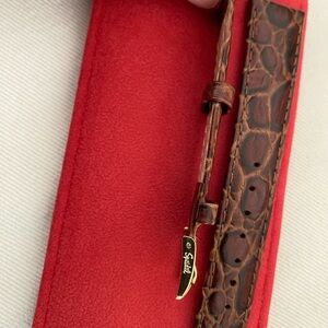 Brown Crocodile Leather 19mm  Watch Strap Spidel